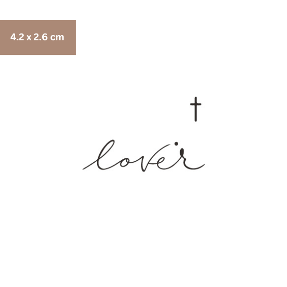 Hailey Bieber Lover & Cross Tattoo