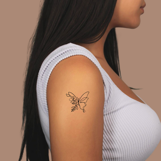 Schmetterling Blume Tattoo - Henna Tattoo Schweiz