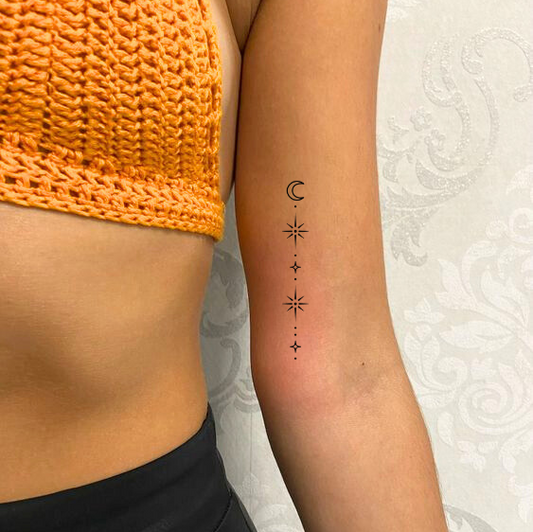 Mini Mond Sterne Tattoo - Henna Tattoo Schweiz